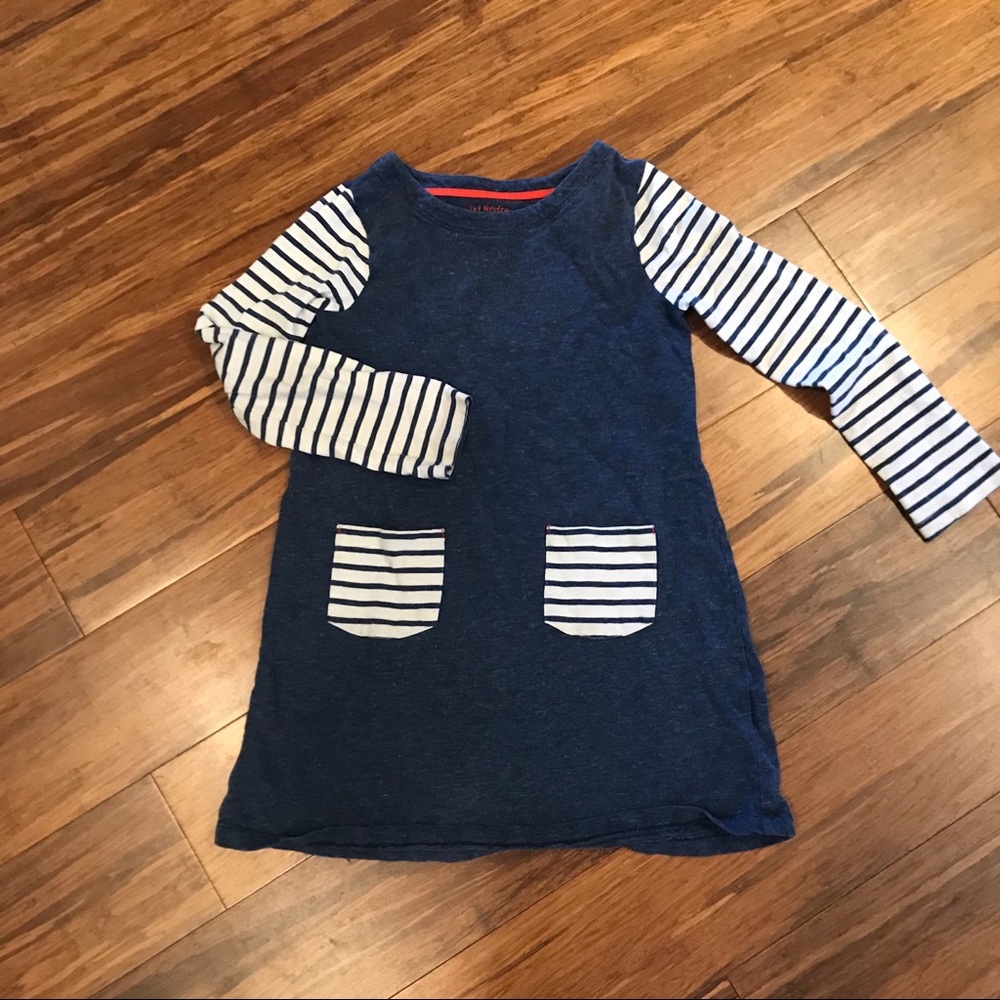 Mini Boden Navy Fun Pocket Jersey Dress Size 7-8